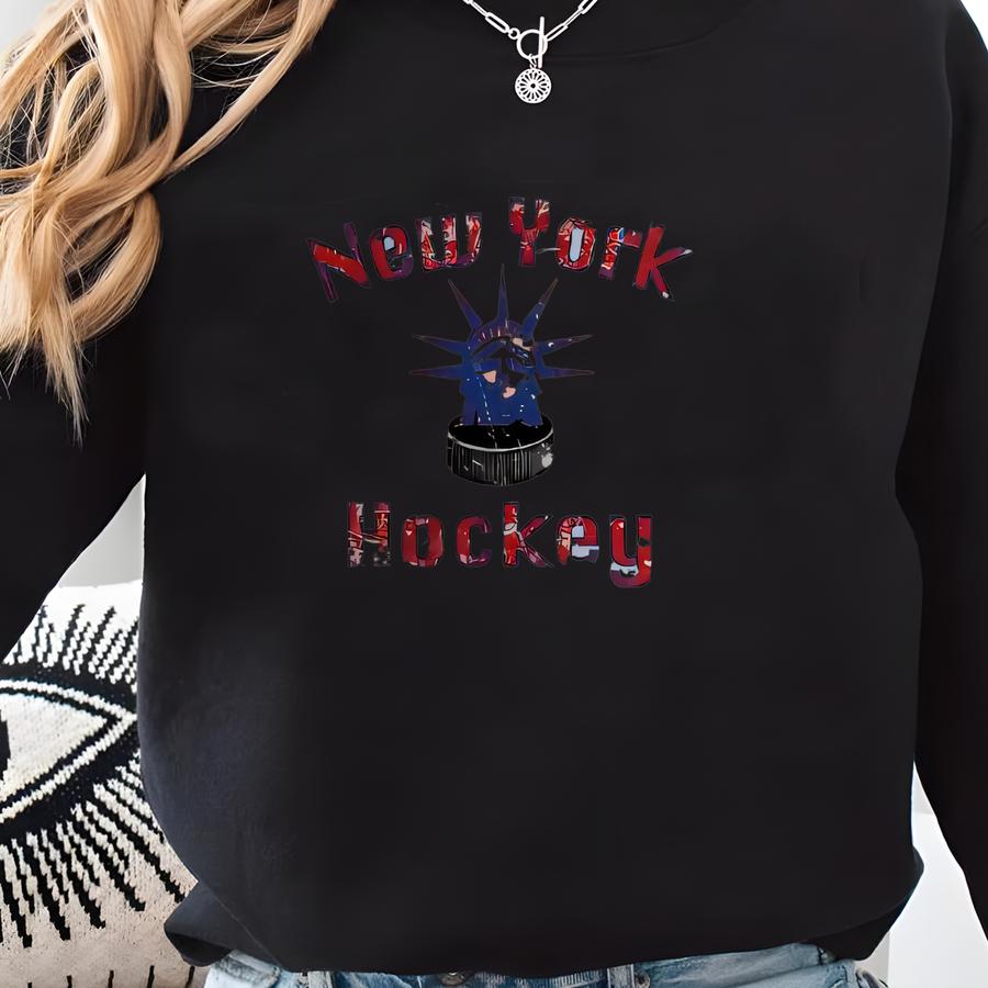 Kids New York Hockey Sweatshirt | Toddler New York Hockey Fan | New York Sweatshirt | Big Apple Hockey | Kids Hockey Sweatshirt Sweatshirt