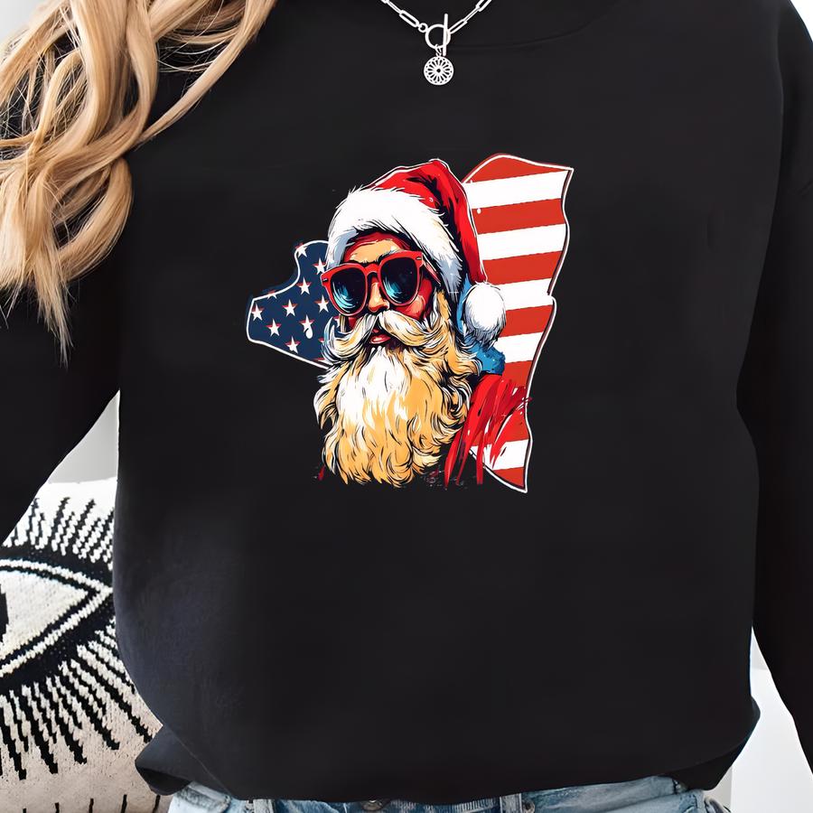 New York Xmas T-shirt Santa Claus Tee Xmas Gifts For Her Usa Christmas T Shirt Xmas Gifts Ideas Merry Christmas Shirts Xmas Shirt Funny Sweatshirt