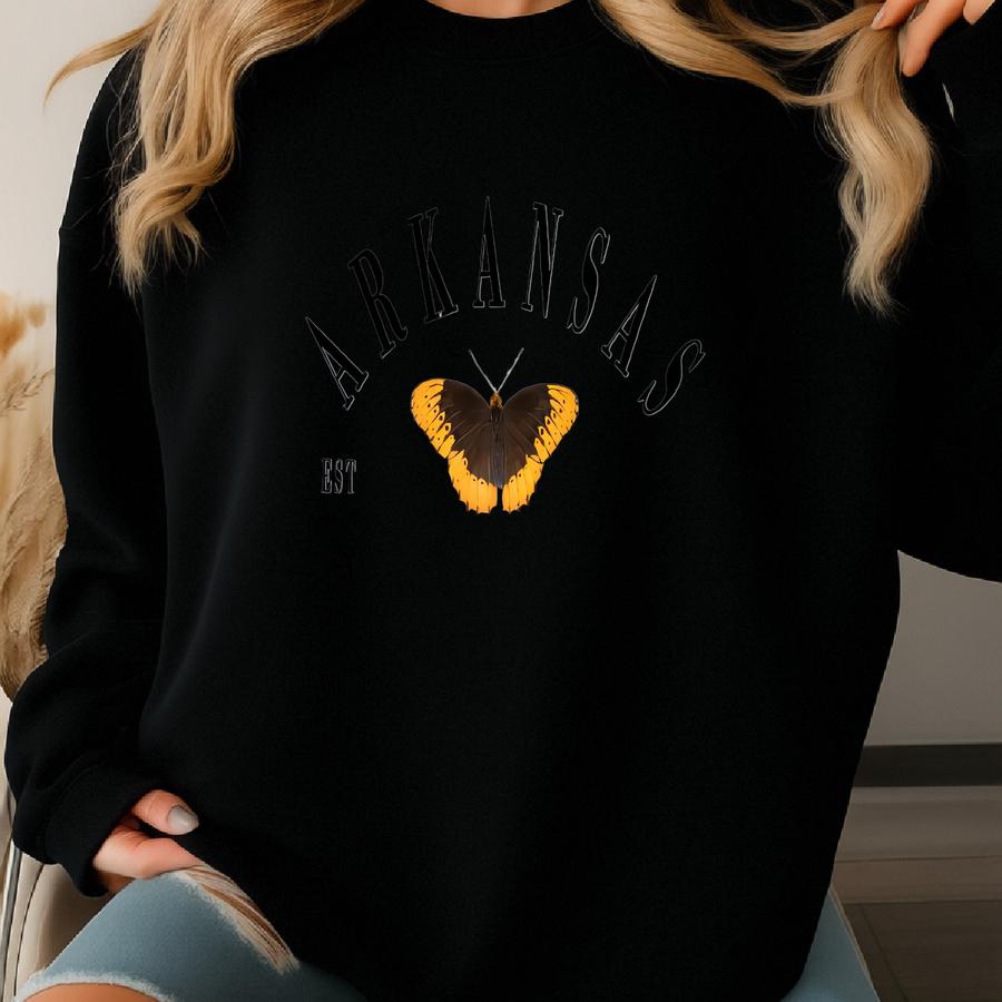 Arkansas State Butterfly Crewneck - Diana Fritillary Sweatshirt