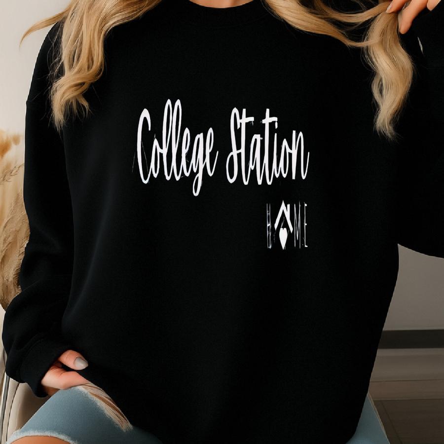 College Station Is Home Dark Heather Sweatshirt, Realtor Sweatshirt, Home Sweatshirt, Texas Gift, Client Gift Sweatshirt, Fall Sweatshirt Sweatshirt