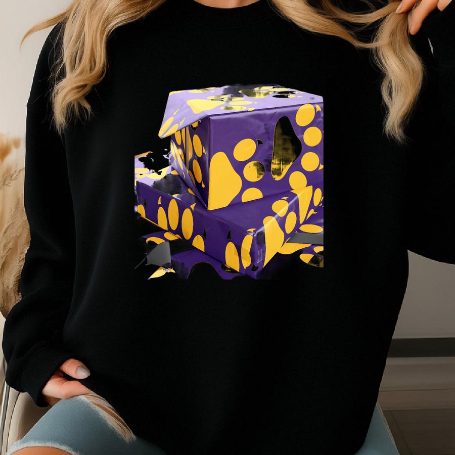 Tiger Paw Wrapping Paper, Louisiana Football, Purple And Gold Sweatshirt