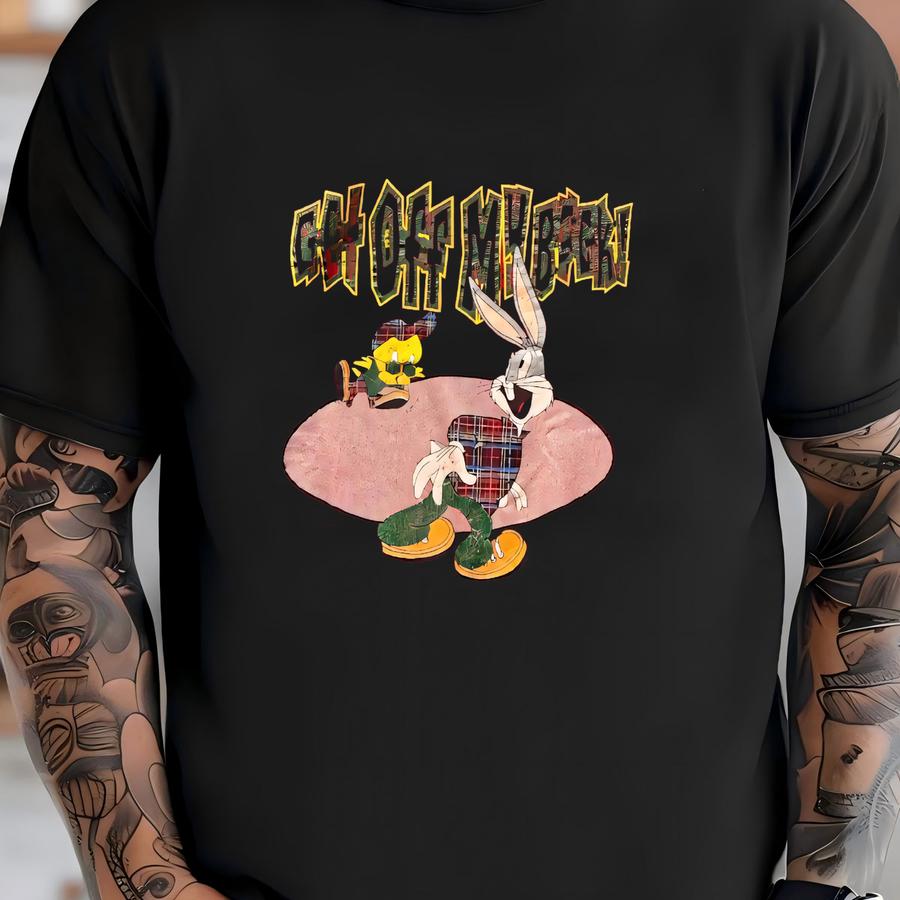 Vintage 90s Looney Tunes Warner Bros American Animation Crewneck Distressed Sweatshirt L Size T-shirt