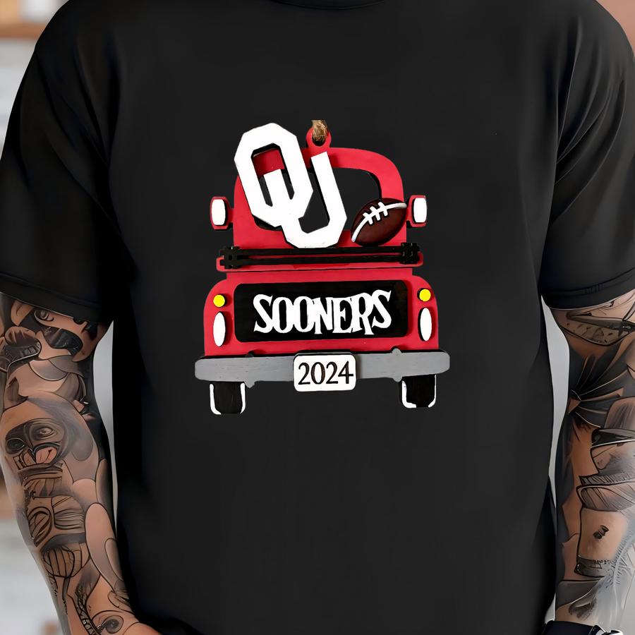 Oklahoma Sooners Ornament: Handpainted Truck Car Charm T-shirt