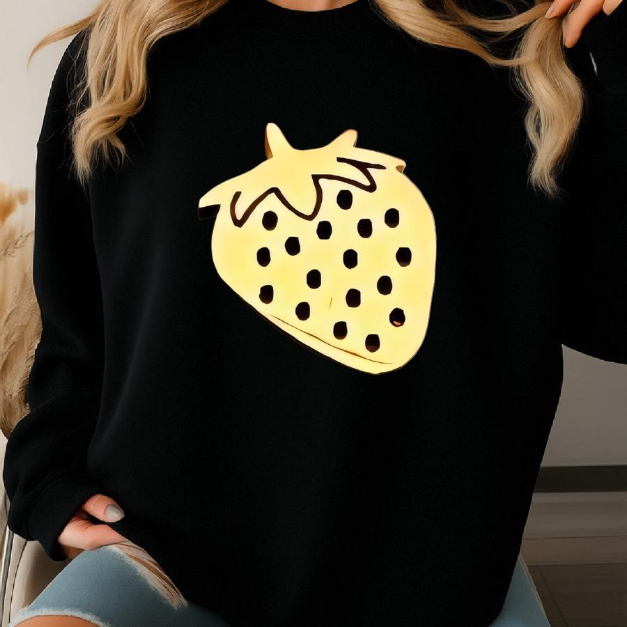 Cute Strawberry Earrings, Gold Stud Hypoallergenic Gift Idea Sweatshirt