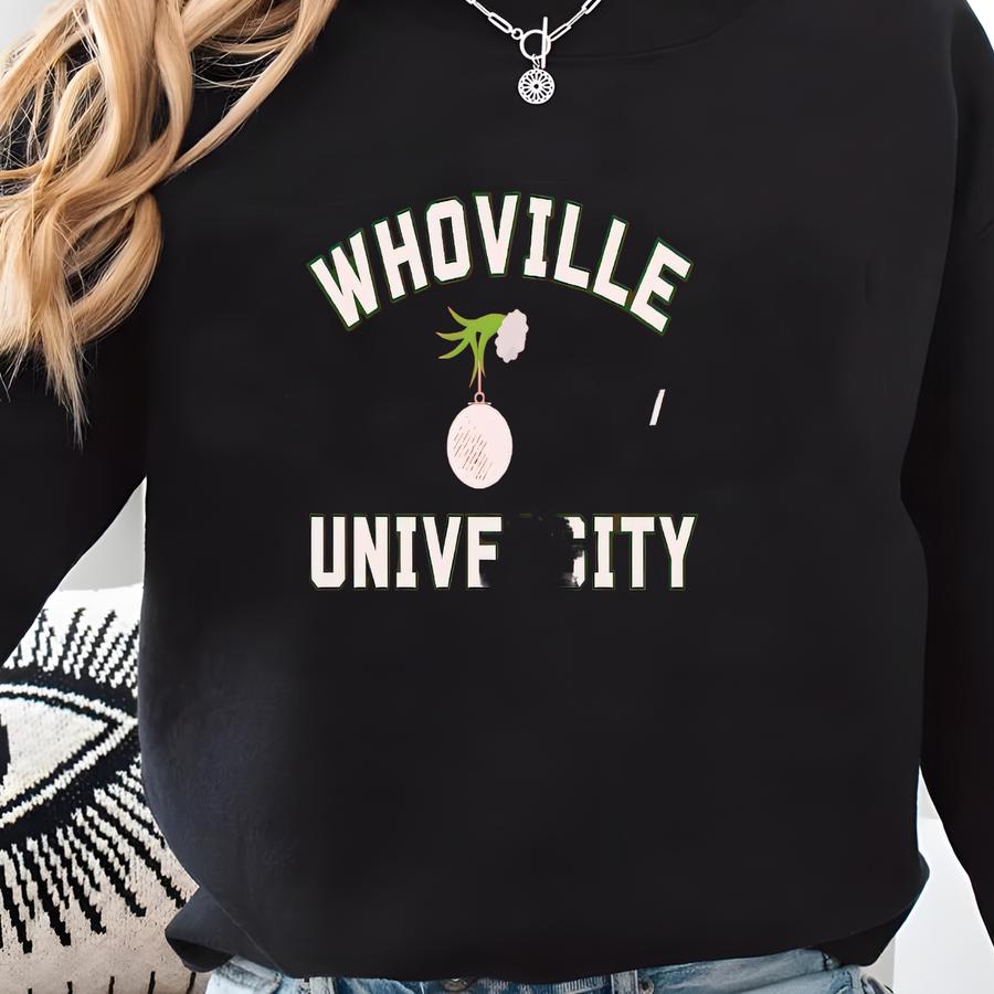 Whoville University Christmas Sweater,unisex Heavy Blend, Sweatshirt, Stole Christmas Crewneck, Funny Holiday Sweatshirts Sweatshirt