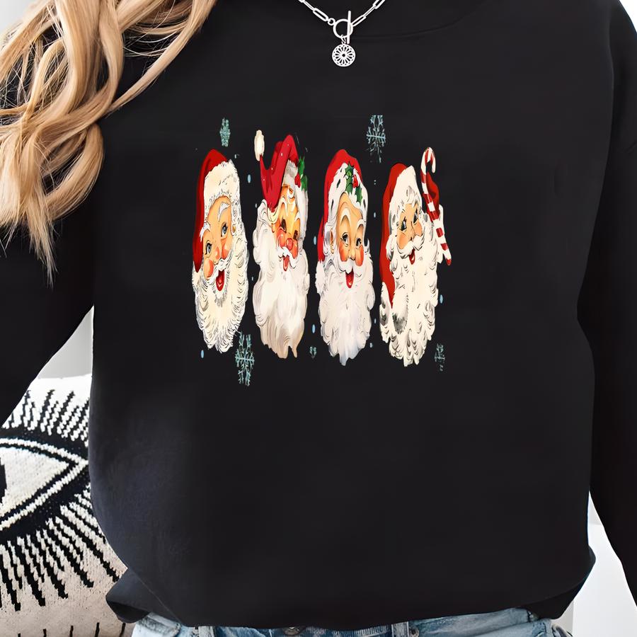 Retro Santa Christmas Sweatshirt, Christmas Santa Sweatshirt, Retro Santa Shirt Gift For Women, Santa Sweatshirt, Women Gift For Christmas Sweatshirt