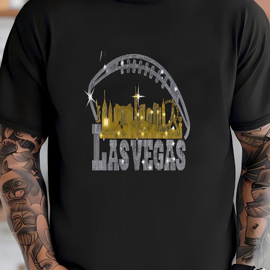 Las Vegas Rhinestone Football Shirt: Game Day Tee T-shirt