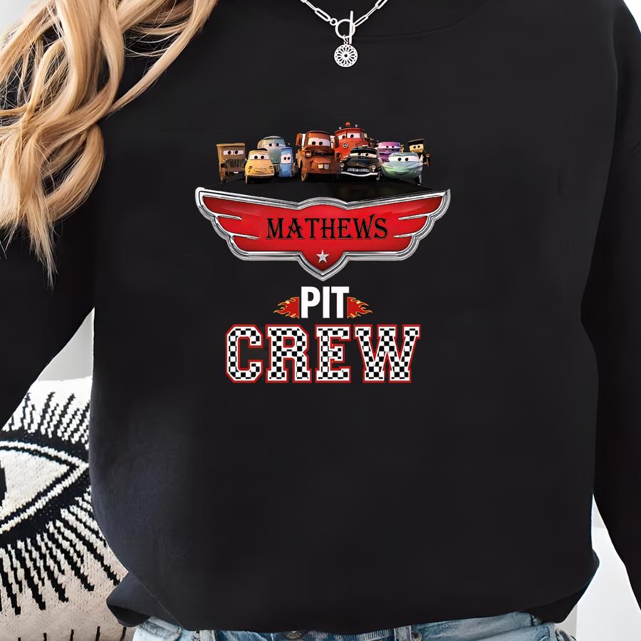 Cars Mcqueen Pit Crew Sweatshirt, Pixar Cars Sweater,lightning Mcqueen Sweater,lover Cars Sweater,birthday Party, World Sweatshirt