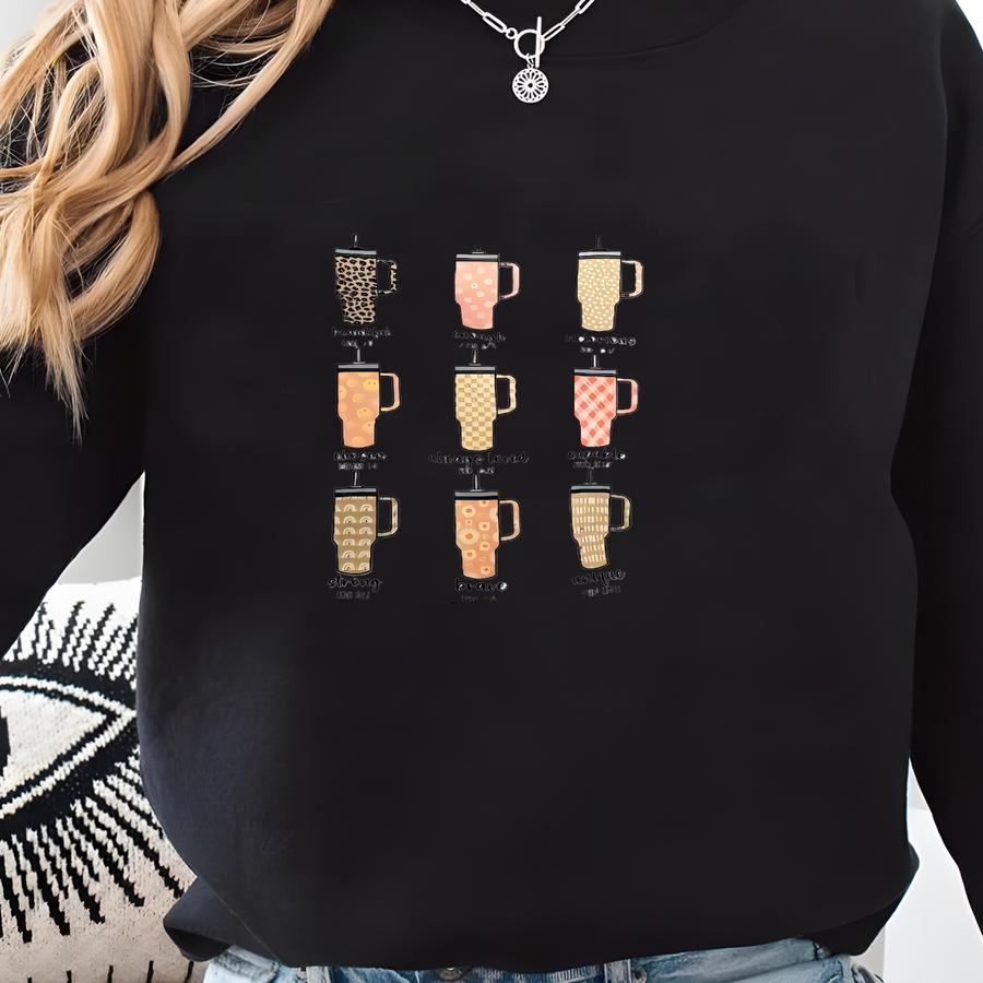 God Says I Am Handle Cup Scripture Verses Checkered Printed Cups Tshirt Sweatshirt Sweatshirt