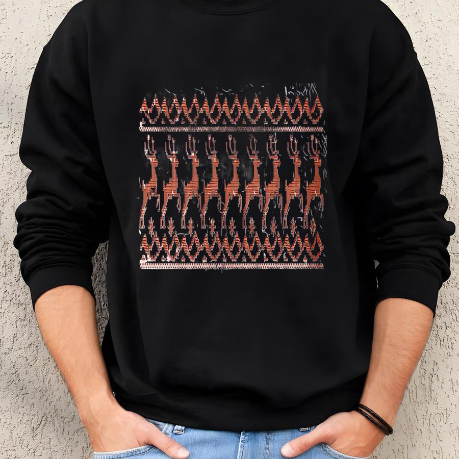 Cute Reindeer Christmas Sweatshirt, Unisex Heavy Blend, Holiday Crewneck, Dasher Dancer Prancer, Rudolph, Winter Sweater, Xmas Eve Pullover Sweatshirt