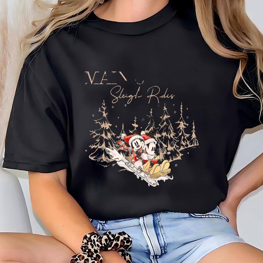 Retro  Main Street Sleigh Rides Sweatshirt, Christmas Sweatshirt,  Christmas Sweatshirt T-shirt