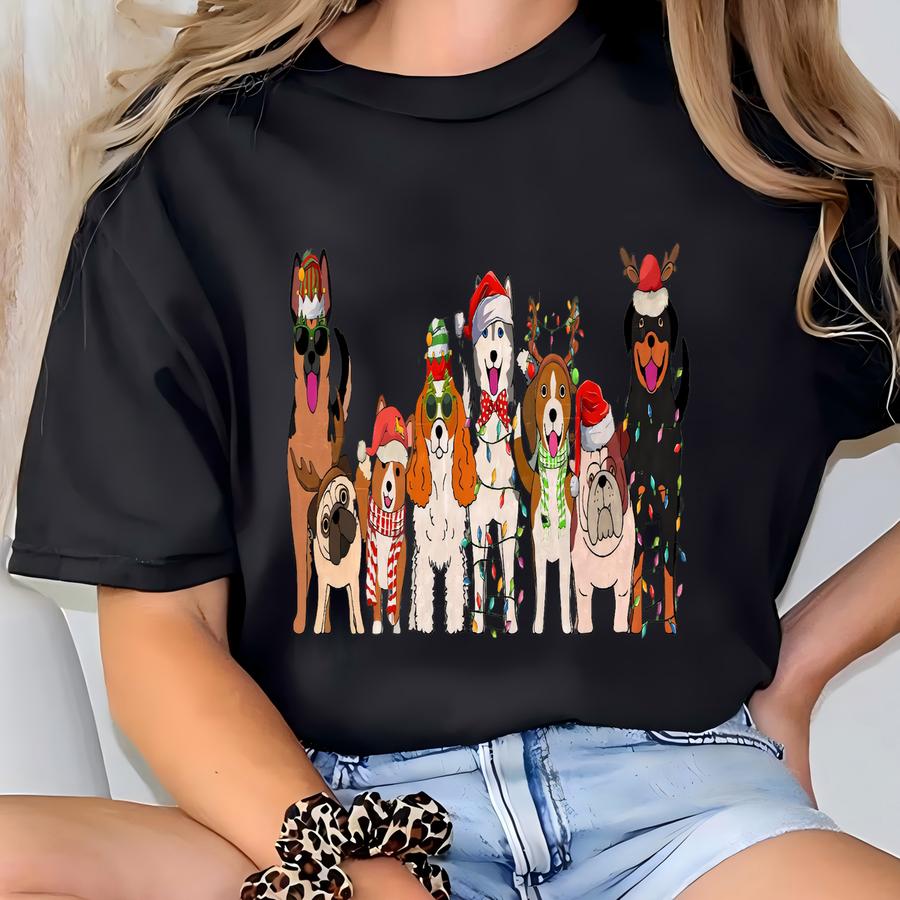 Christmas Sweatshirt, Christmas Dogs Sweatshirt, Dog Mom Shirt, Dog Lover Sweater,holiday Sweater,christmas Shirt, Christmas Dog Gift,xmas T-shirt