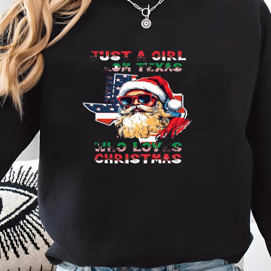 Xmas T-shirt Texas Christmas Tee Xmas Shirts Family Merry Christmas Tee Xmas Gift For Her Xmas Shirt Funny Usa Xmas Shirt Santa Claus Tee Sweatshirt