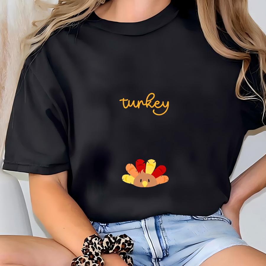 Thanksgiving Fall Pregnancy Announcement Sweathirt, Roasting A Little Turkey Pregnancy Sweater, Pregnancy Reveal Shirt, Thanksgiving Sweater T-shirt