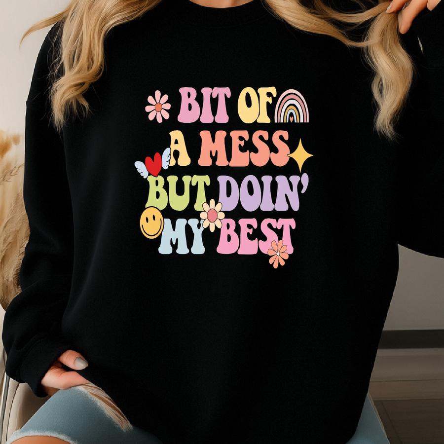 Funny Women's Crewneck Sweatshirt: Mental Health Gift, Self Care Sweater Sweatshirt