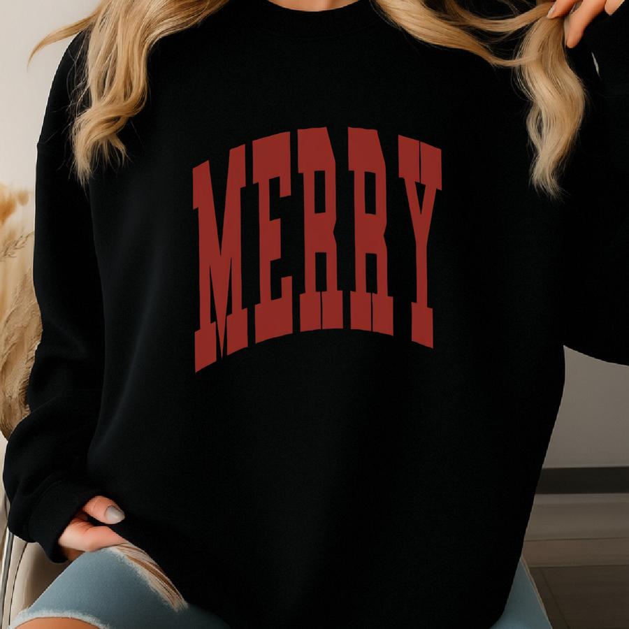 Merry Tshirt, Christmas Tshirt Women, Merry Shirt, Christmas Pajamas Top, Merry Christmas Shirt, Christmas Graphic Tee Sweatshirt