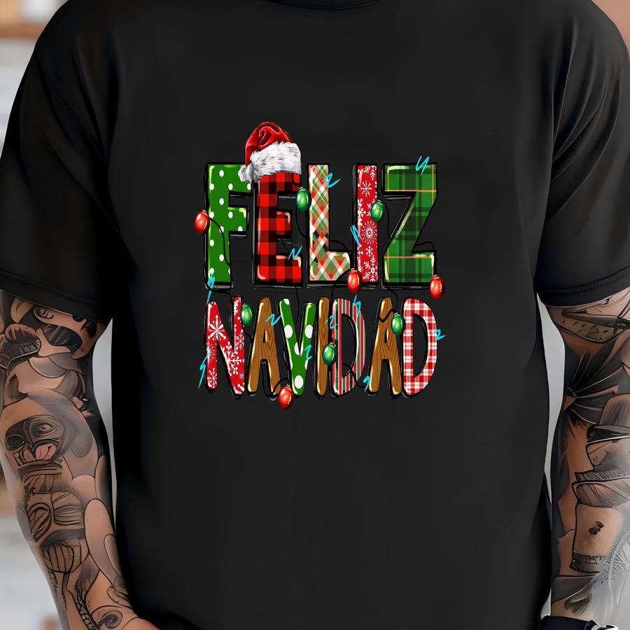 Feliz Navidad Shirt, Spanish Merry Christmas Shirt, Christmas Lights Shirt, Christmas Family Matching, Cute Family Shirt, Christmas 2023 T-shirt