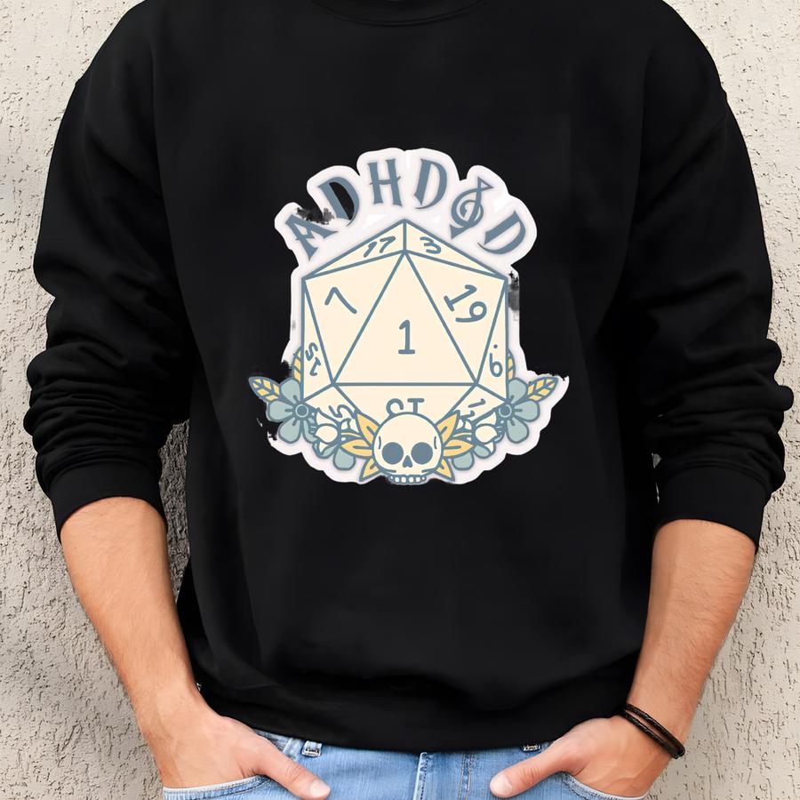 Adhdd Dungeons And Dragons Kiss-cut Sticker Sweatshirt