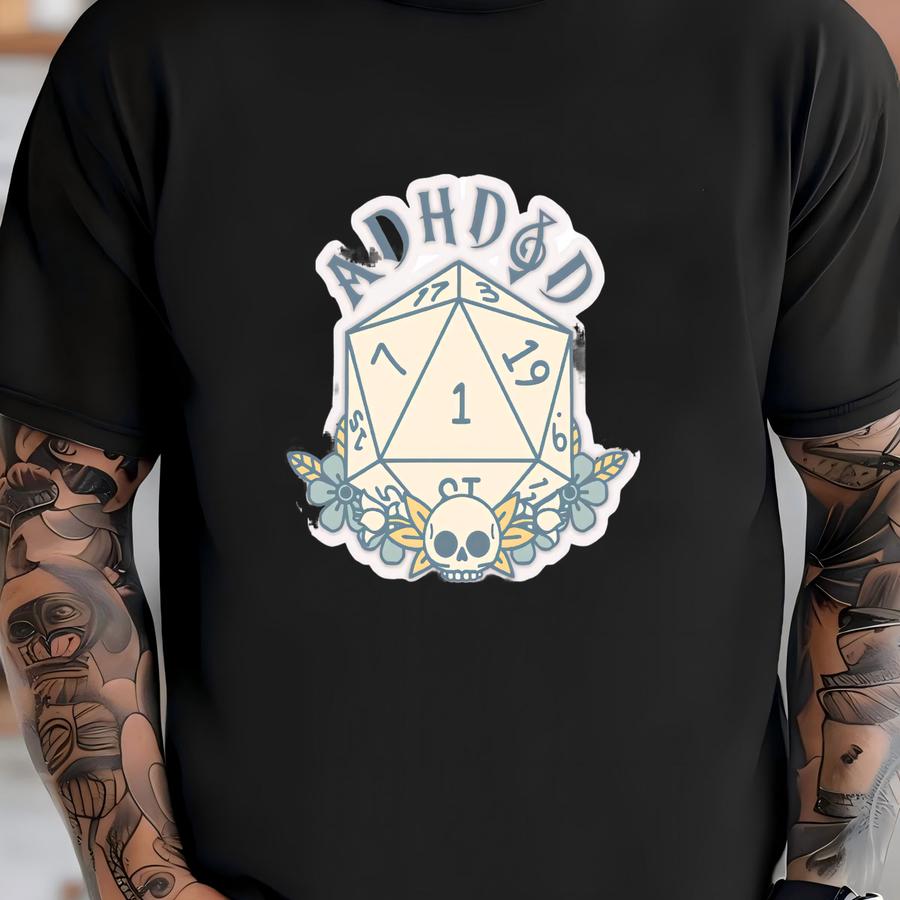 Adhdd Dungeons And Dragons Kiss-cut Sticker T-shirt