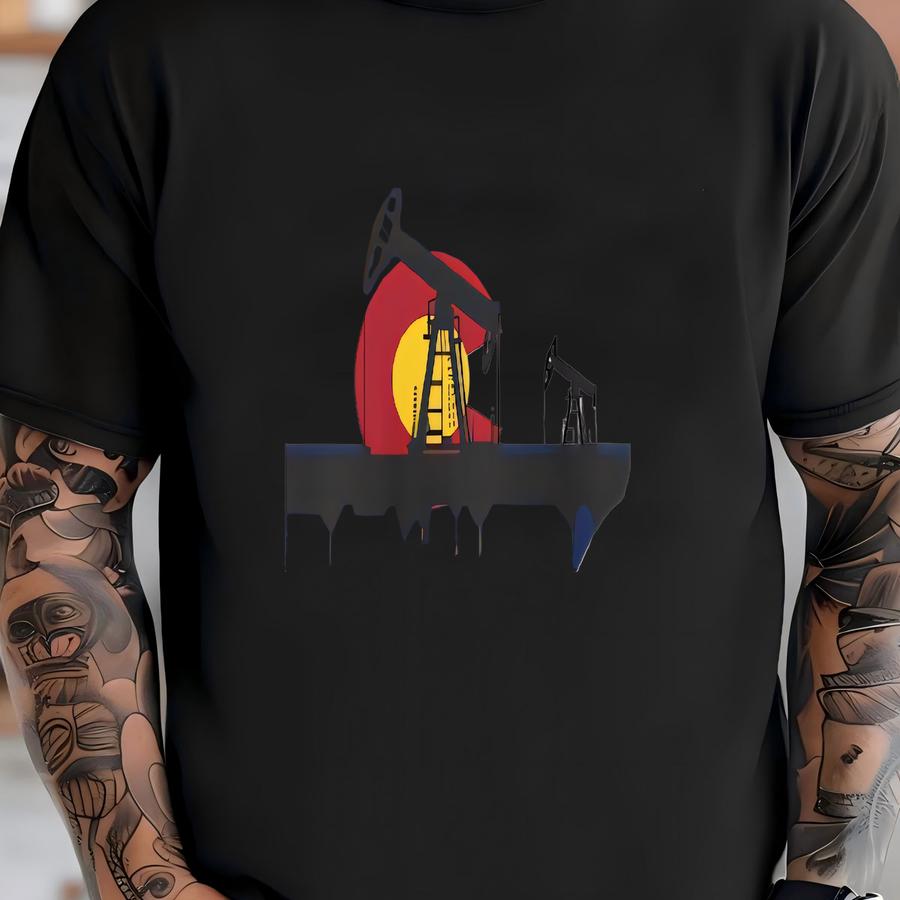 Colorado Oil And Gas Heavy Duty Oilfield Work Wear Sweatshirts T-shirt