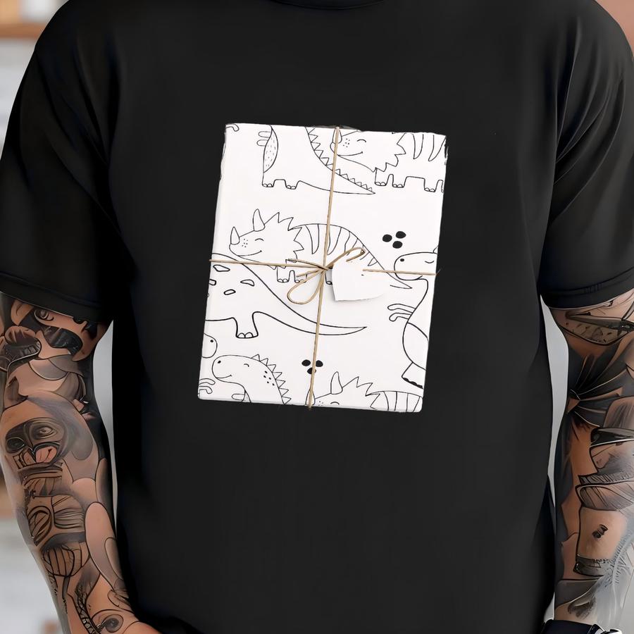 Color Your Own Dinosaur Wrapping Paper Fun Gift Wrap For Kids T-shirt