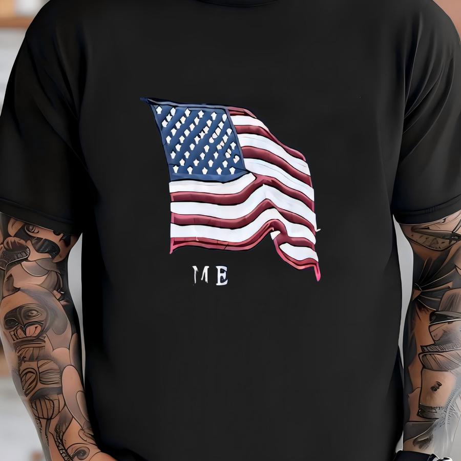 Vintage 90s America Flag Y Logo Spellout Crewneck Sweatshirt L Size T-shirt