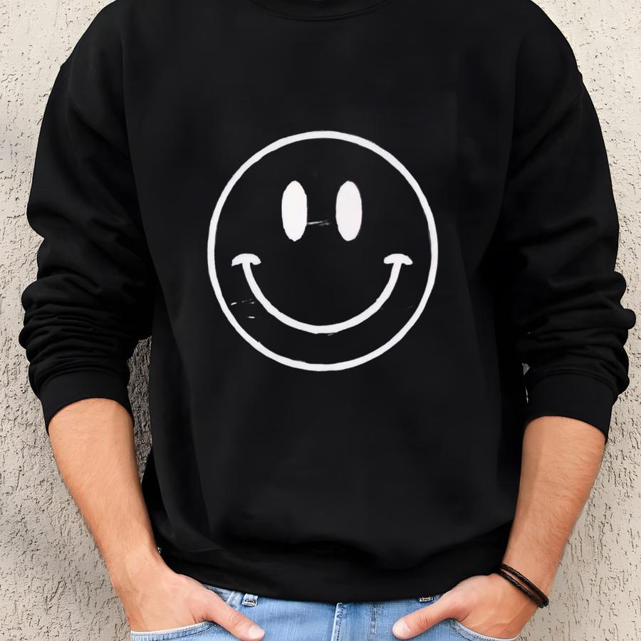 Face Sweatshirt, Smile Face Sweatshirt For Friends Birthday Gift, Birthday Gift, Womens Happy Sweatshirt, Positive Vibes Sweater Sweatshirt