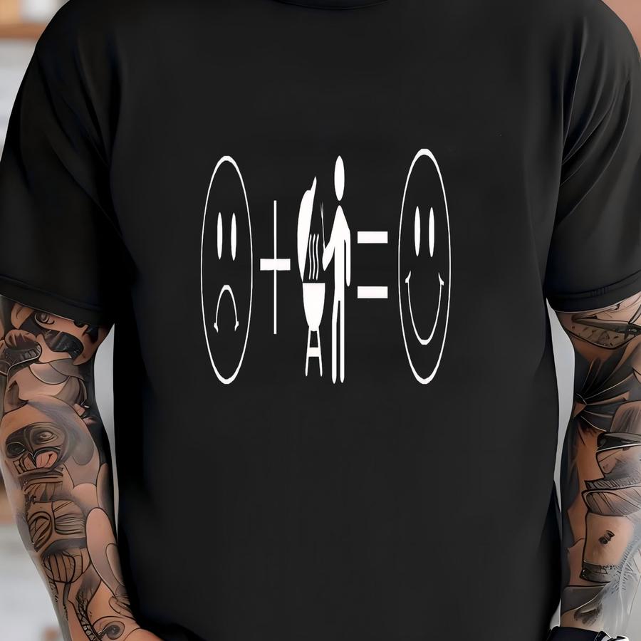 Bar-b-que Grill Loving Frowny To Face Shirt, Comfy With Simplistic Design For Bbq Fanatics, Simple Gift, Face, Men Or Women T-shirt