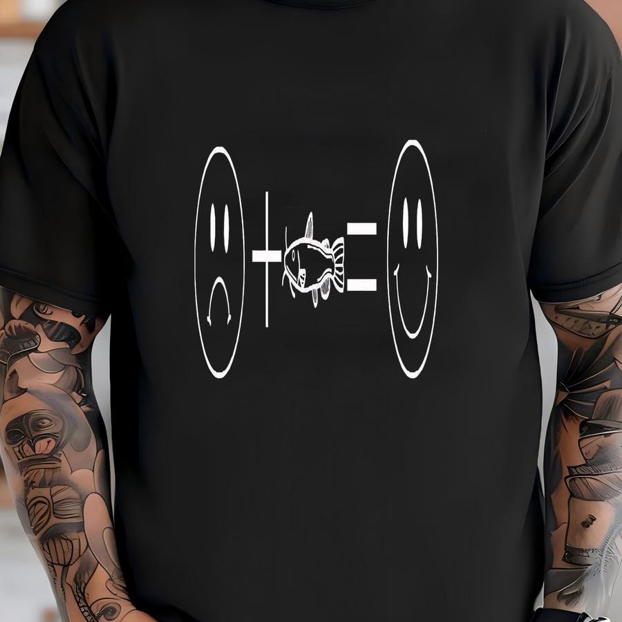 Catfish Loving Frowny To Face Shirt, Comfy With Simplistic Design For Fishing Enthusiasts, Simple Gift, Face, Men Or Women T-shirt
