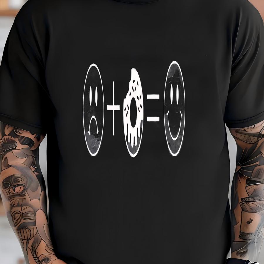 Donut Loving Frowny To Face Shirt, Comfy With Simplistic Design For Sugar Enthusiasts, Simple Gift, Face, Men Or Women T-shirt