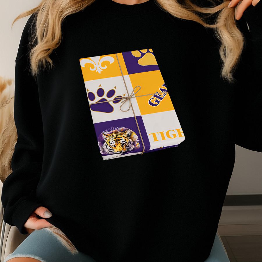 Tiger Wrapping Paper, Louisiana Football, Purple And Gold Sweatshirt
