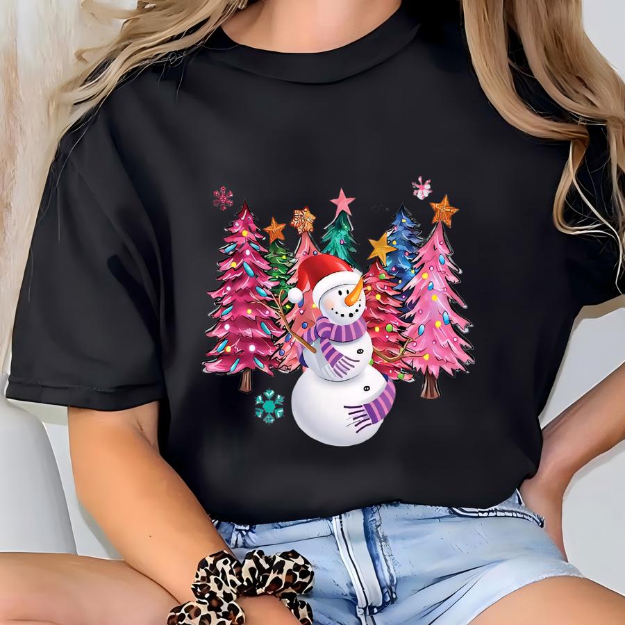 Christmas Sweatshirt, Christmas Tree Sweater, Christmas Crewneck, Women's Holiday Sweater, Winter Sweatshirt, Snowman Sweater, Gift For Xmas T-shirt