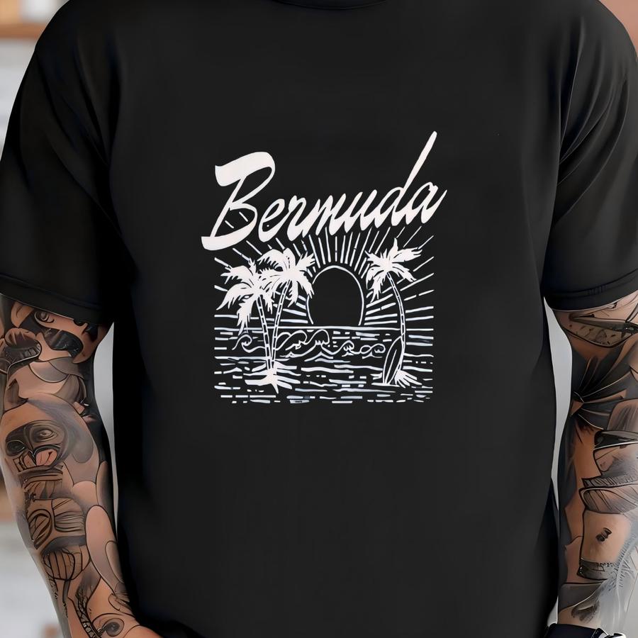 Bermuda Crewneck Front And Back Print T-shirt