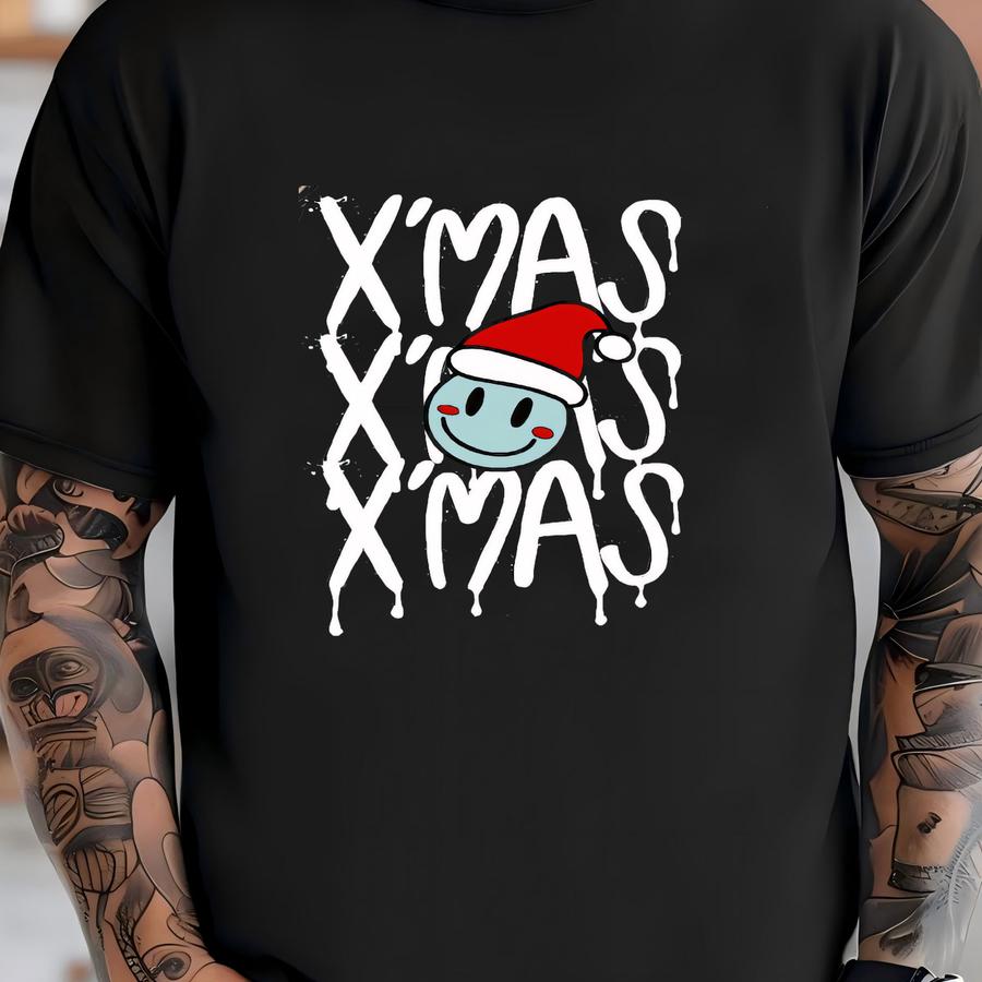 Christmas Face Santa Sweatshirt: Preppy Christmas Crewneck T-shirt