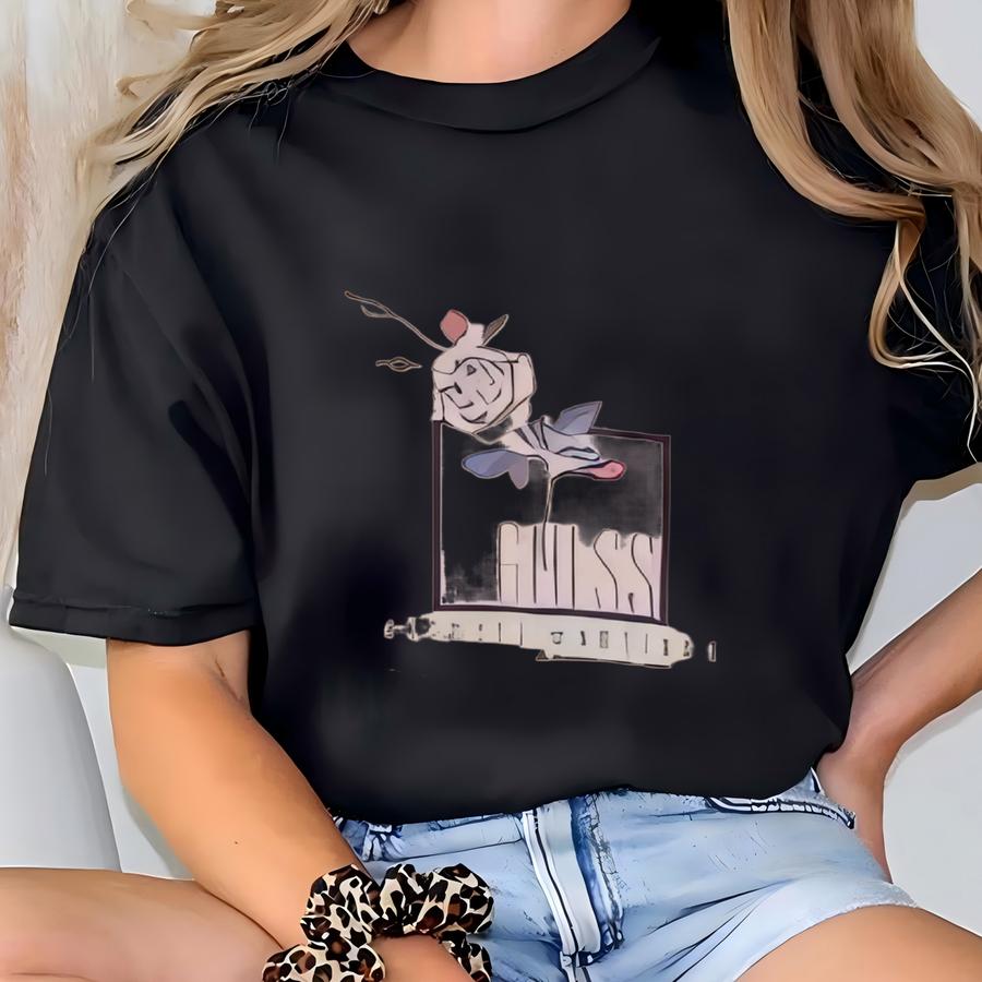 Vintage 80s Guess Georges Marciano Sweatshirt Guess Pullover Sweater Guess Crewneck Sweatshirt Guess Logo Print Graphic Pink Color Large T-shirt