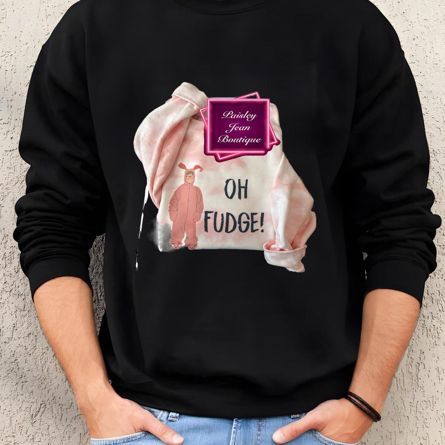 Oh Fudge Tie Dye Sweatshirt, Christmas Holiday Sweater Sweatshirt