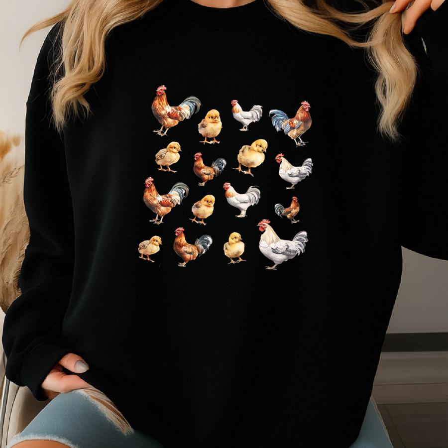Chicken Sweatshirt Chicken Sweater Bird Sweatshirt Chicken Hoodie Chicken Mom Chicken Lover Gift Chicken Mama Shirt Farm Animal Sweatshirt Sweatshirt