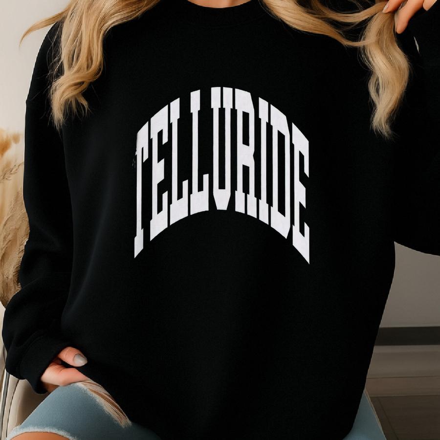 Telluride ® Sweatshirt Faded Vintage Ski Telluride Colorado Crewneck Varsity Style Minimalist Unisex Premium Sweatshirt Sweatshirt