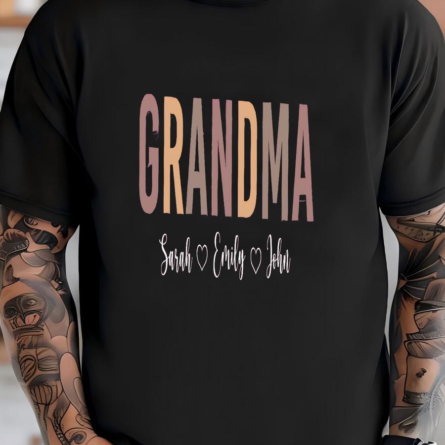 Personalized Grandma Sweatshirt With Names, Custom Grandma Sweatshirt, Nana Hoodie, Gramma With Children Names Apparel, Mother's Day Gift T-shirt