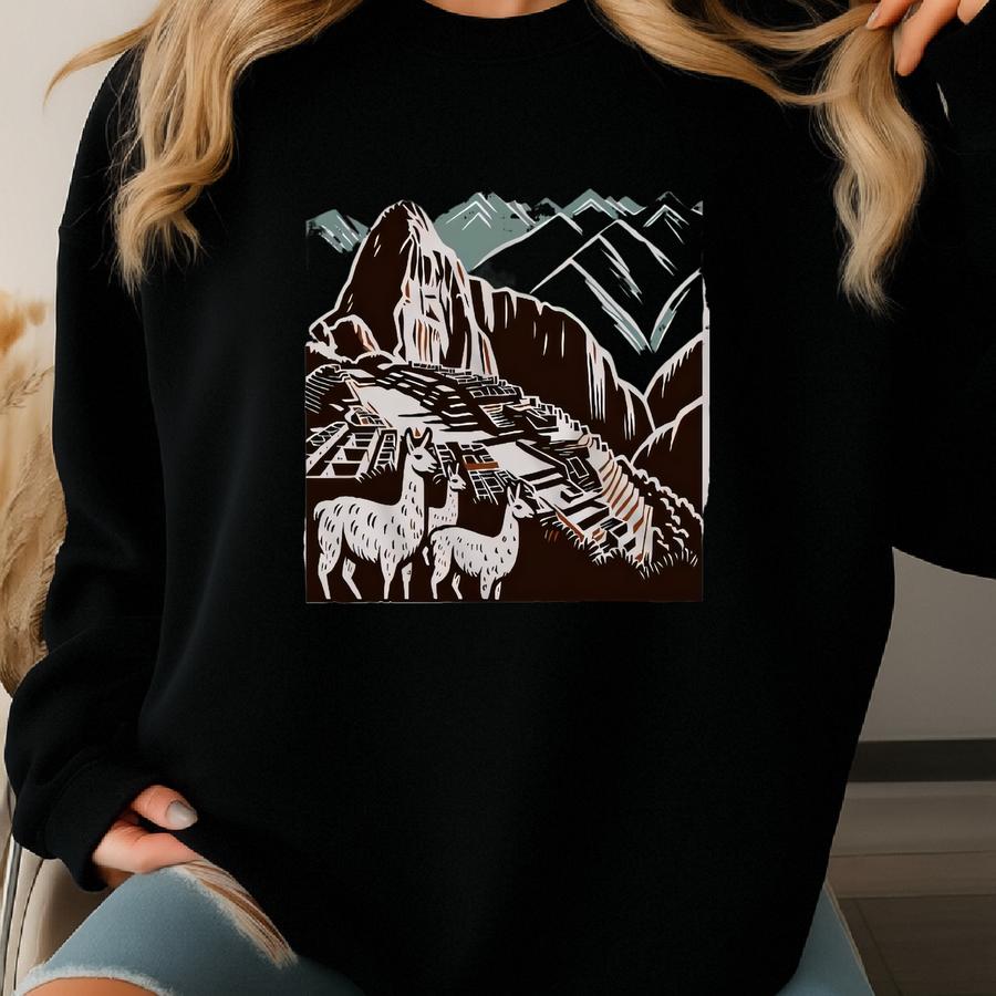 Machu Picchu Shirt. Llama T-shirt. Travel Shirt. Peru Tee. Peru Travel Tee. Hiking Tee. Adventure Shirt. Explorer Shirt. Cultural #fc323 Sweatshirt