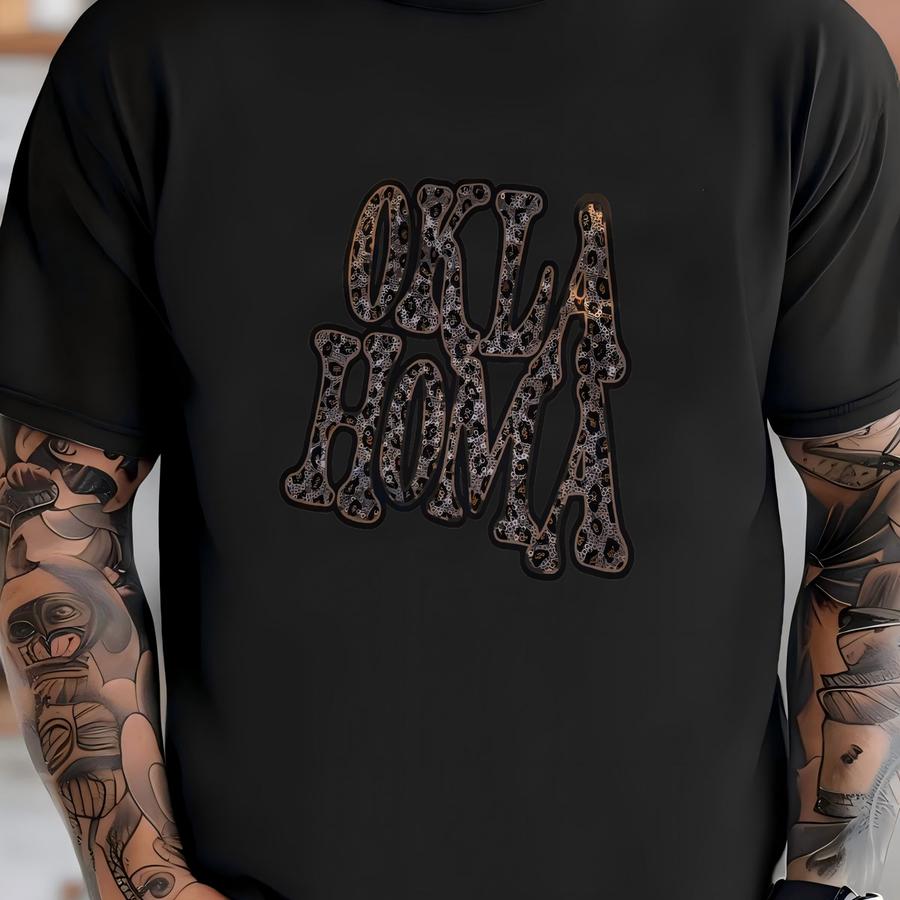 Oklahoma, Okie Shirt, Okla, Faux Sequin, Custom Hoodie, Shirt, Style, Mom Gift T-shirt