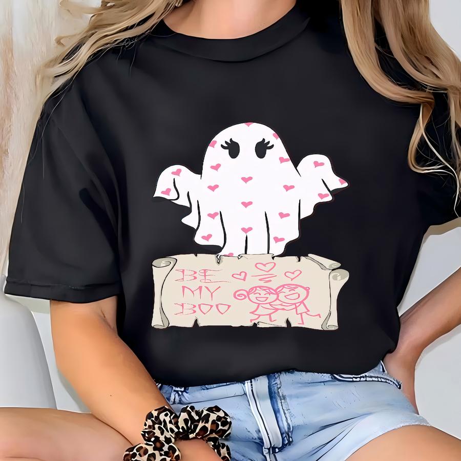 Be My Boo Sweatshirt, Valentines Ghost Sweatshirt, Cute Valentines Day Sweater, Popular Valentines Sweatshirt, Valentines Day Gift Crewneck T-shirt