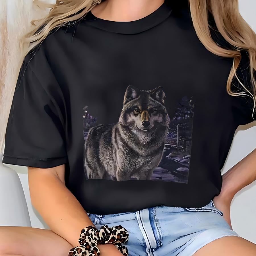 Vintage 90s Wolf Sweatshirt Habitat Pullover Sweater Wildlife Wolf Crewneck Sweatshirt Wildlife Wolf Print Graphic White Color Large Size T-shirt