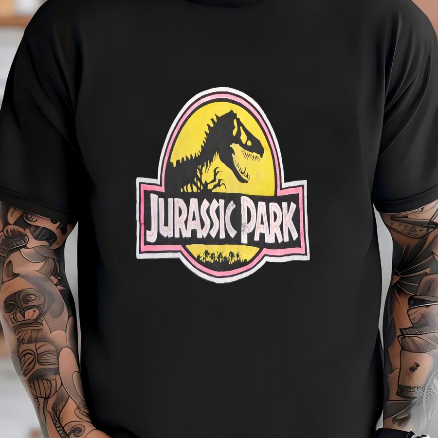 Vtg 90's Black Jurassic Park Movie Promo Single Stitch Hoodie Fits Child S Trex T-shirt