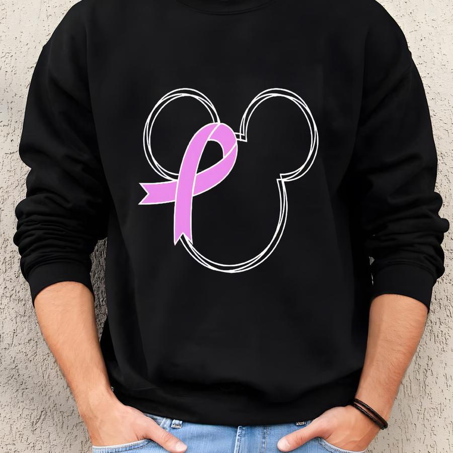 Hope For A Cure Breast Cancer Awareness, Pink Ribbon Head, Cancer Awareness Gifts, Warrior Shirt, Cancer Support Sweatshirt Sweatshirt