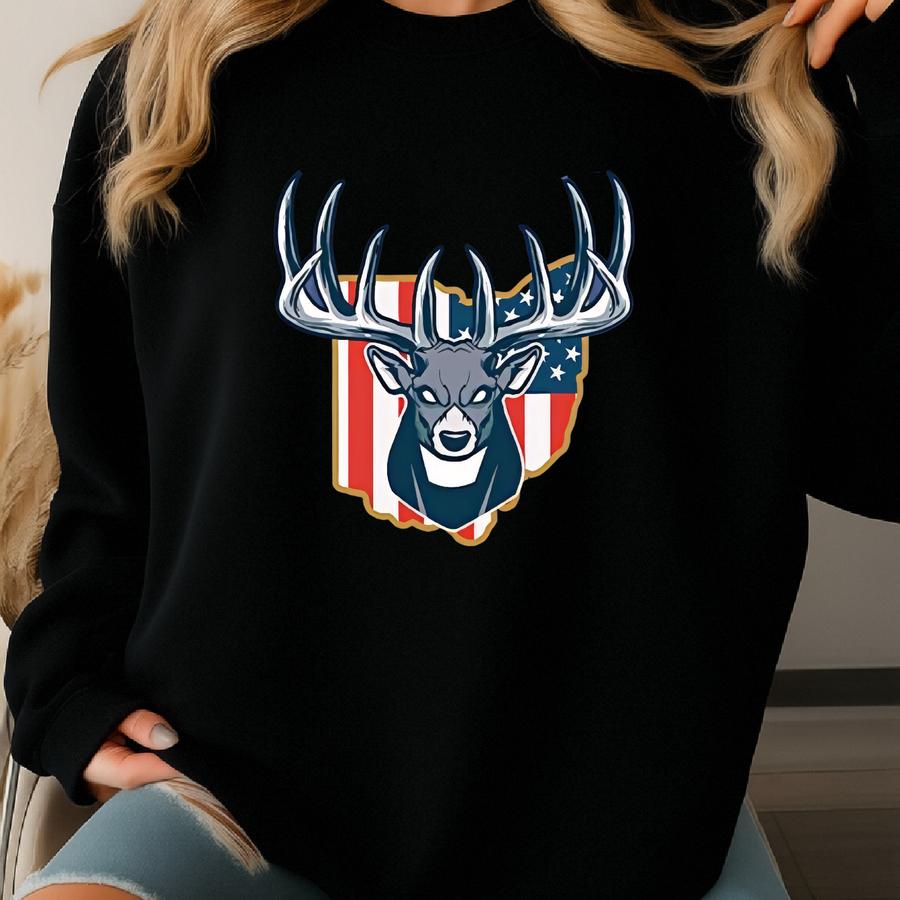 Ohio - Usa Deer Hunting Shirt, Men's Whitetail Buck Apparel, Women's Hunting Tshirt, Gifts For Hunters, Gifts For Dad And Husband, Sweatshirt