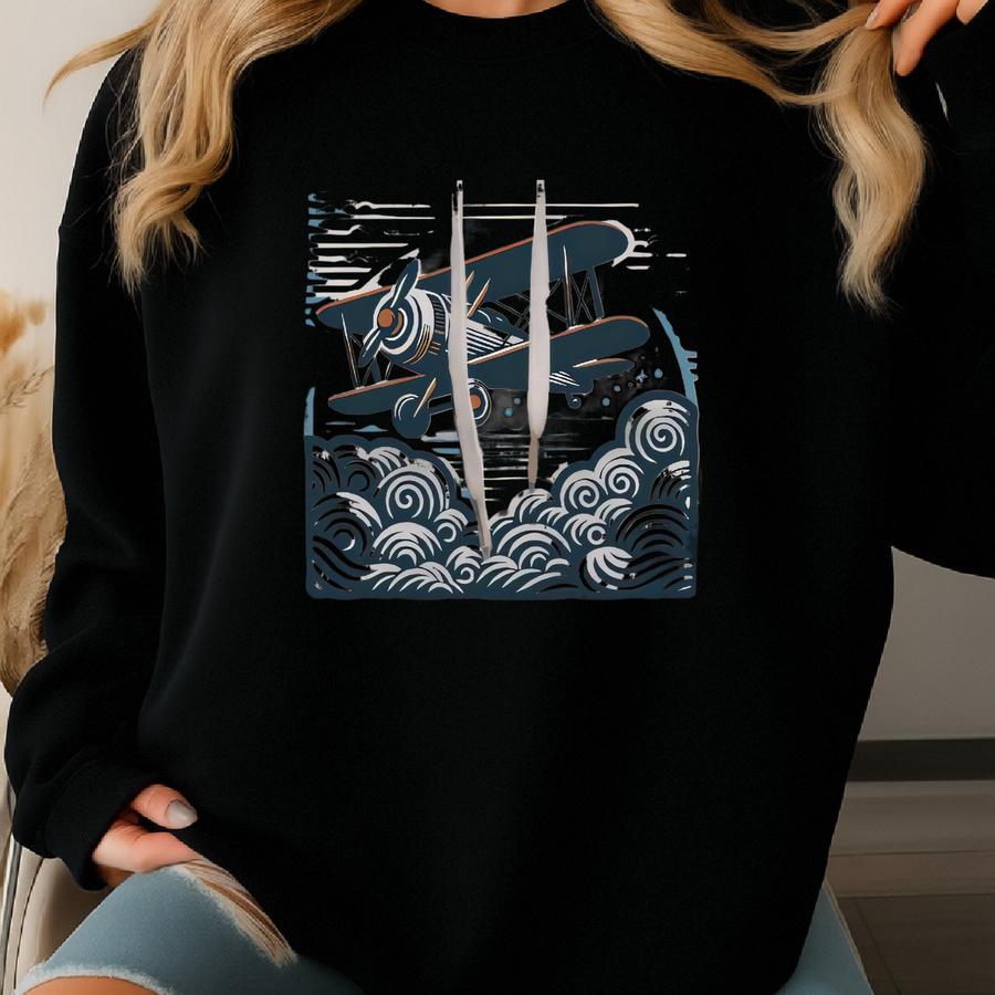 Plane Hoodie. Plane Gift. Aviator Sweatshirt. Pilot Hoodie. Aviation Gift. Flight Enthusiast. Aircraft Hoodie. Sky Hoodie Sweatshirt