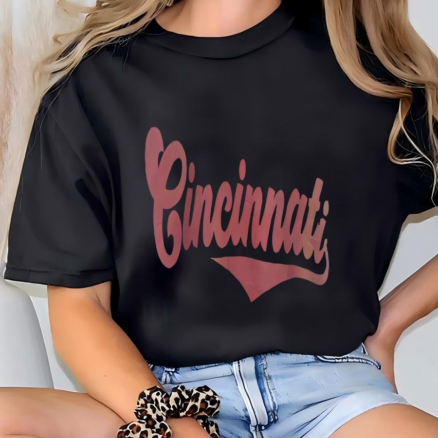 Cincinnati Spell Out Sweatshirt Sweater Pullover Jumper Large Size Long Sve Usa State City Black Colour T-shirt