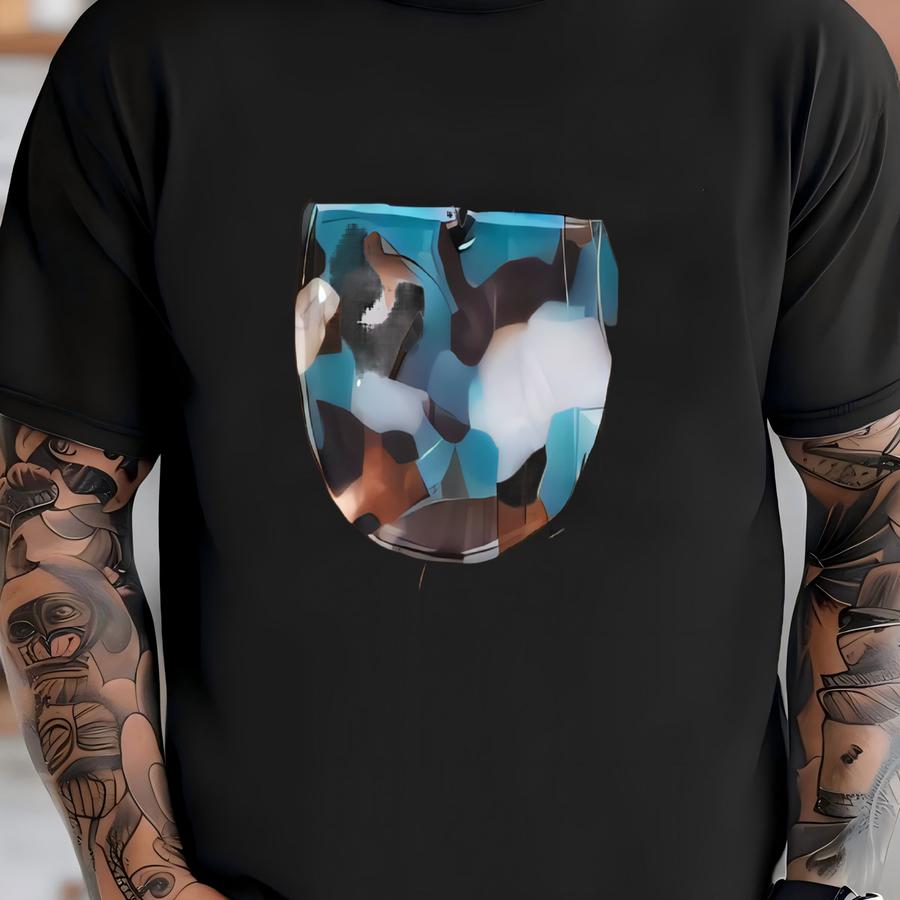 Teal Acrylic And Wood Deco Drop Teardrop Earrings T-shirt