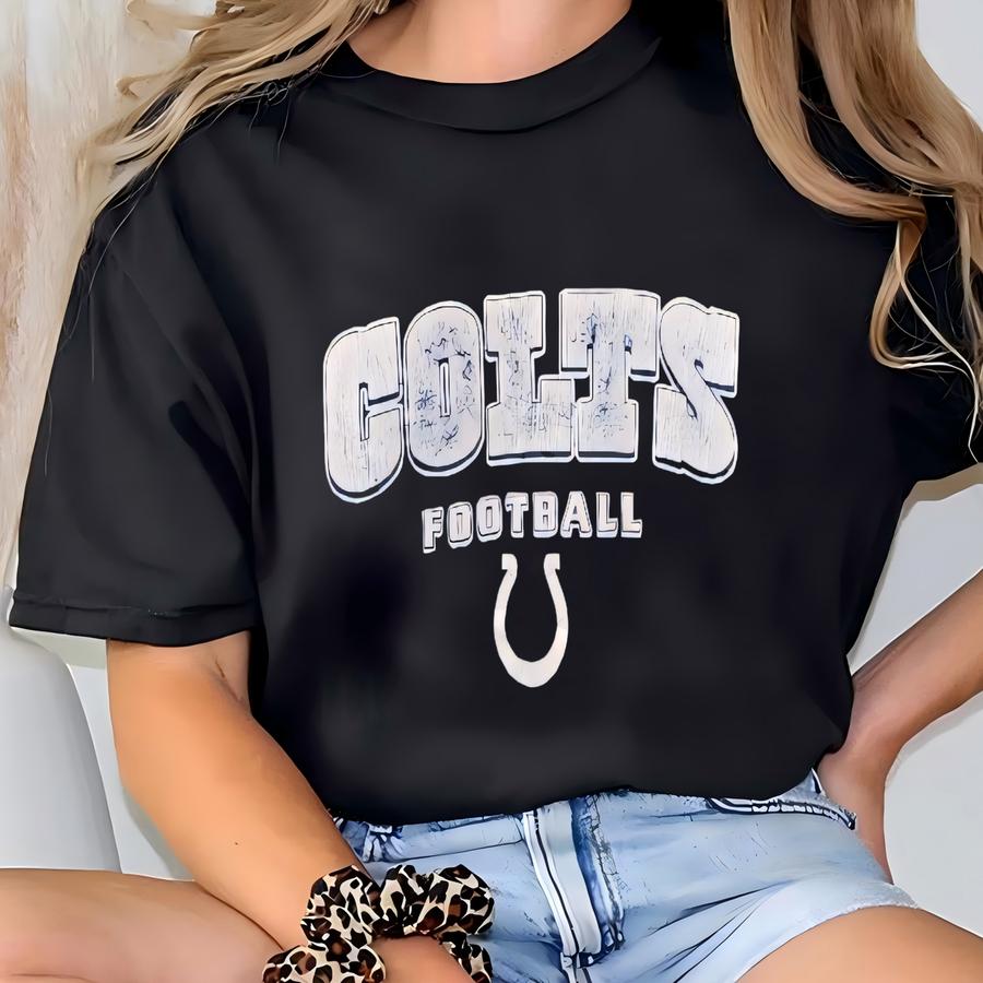 Vintage Distressed Colts Sweatshirt Colts Pullover Sweater Colts Crewneck Jumper Colts Logo Graphic Print Blue Color Large Men Size T-shirt